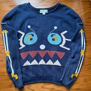 Wildfox Blue Sweater with Monster Design